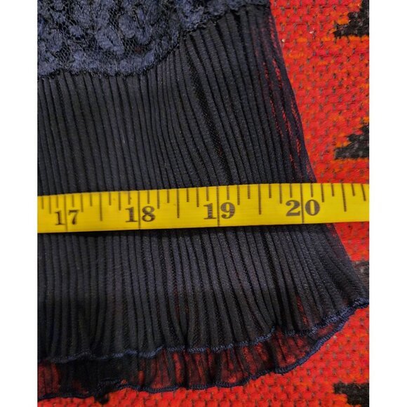 Vanity Fair Navy Lace & Pleated Hem Slip Skirt - Picture 4 of 7